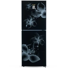 ECO+ 235 LITER FRAMELESS GLASS DOOR MAGNOLIA BLACK FRIDGE WITH BASE(ECO+BCD-235FLGD)