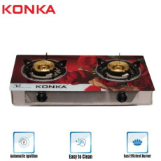 KGLPG602-3D KONKA GAS STOVE -GLASS TOP DOUBLE BURNER (LPG)