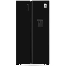 ECO+ 566 LITER SIDE BY SIDE GLASS DOOR FRIDGE BLACK With Water Dispenser(ECO+SBS-566-RWDGD)